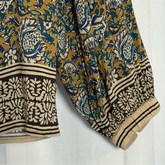 Faherty Floral Button Front Blouse Size Small Boho - Picture 6 of 13